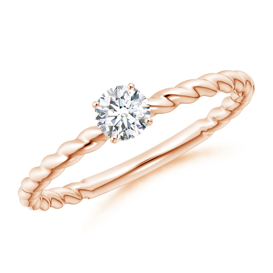 4.1mm GVS2 Twisted Shank Round Diamond Solitaire Engagement Ring in Rose Gold 