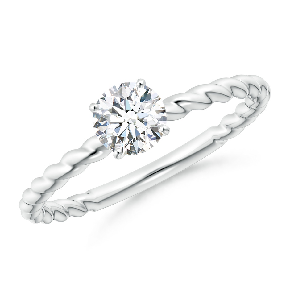 5.1mm GVS2 Twisted Shank Round Diamond Solitaire Engagement Ring in P950 Platinum 