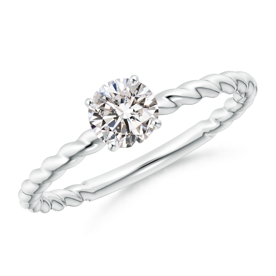 5.1mm IJI1I2 Twisted Shank Round Diamond Solitaire Engagement Ring in P950 Platinum 
