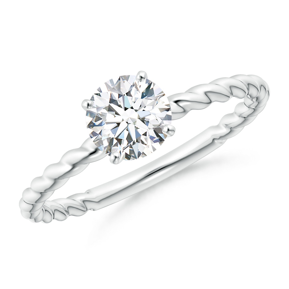5.9mm GVS2 Twisted Shank Round Diamond Solitaire Engagement Ring in White Gold 