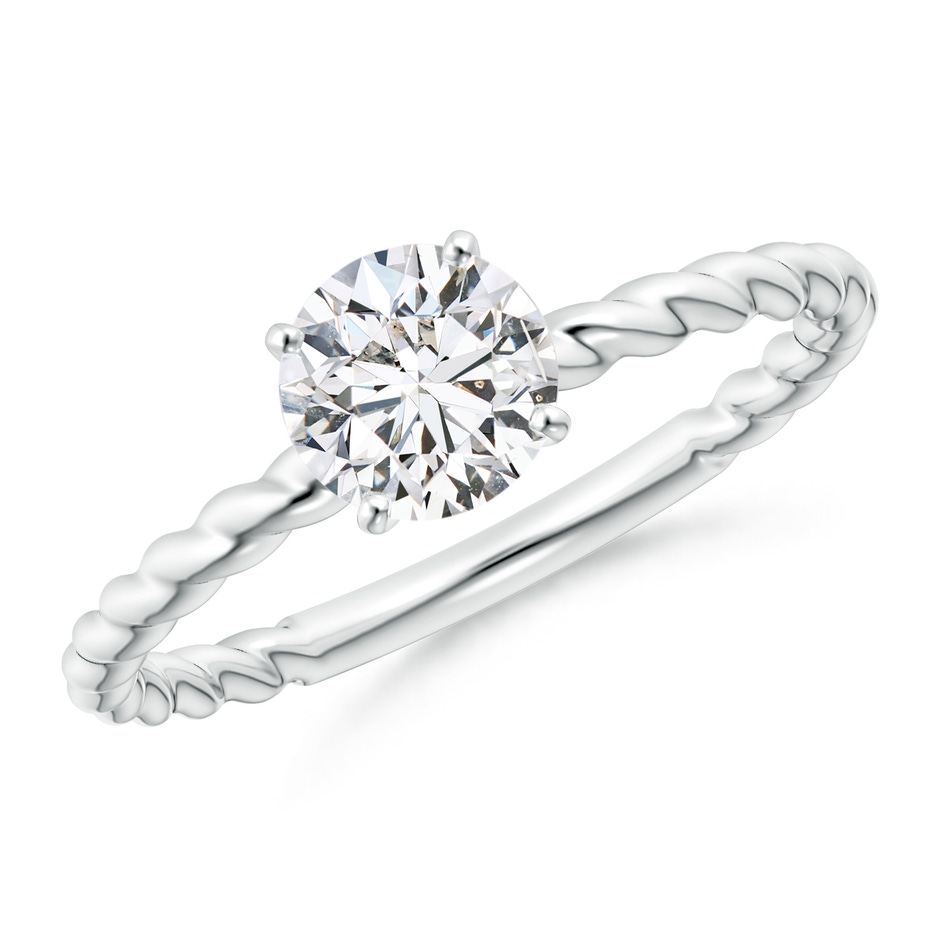 5.9mm HSI2 Twisted Shank Round Diamond Solitaire Engagement Ring in White Gold 