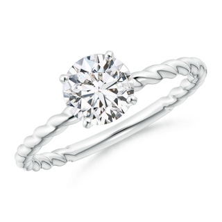 6.4mm HSI2 Twisted Shank Round Diamond Solitaire Engagement Ring in P950 Platinum