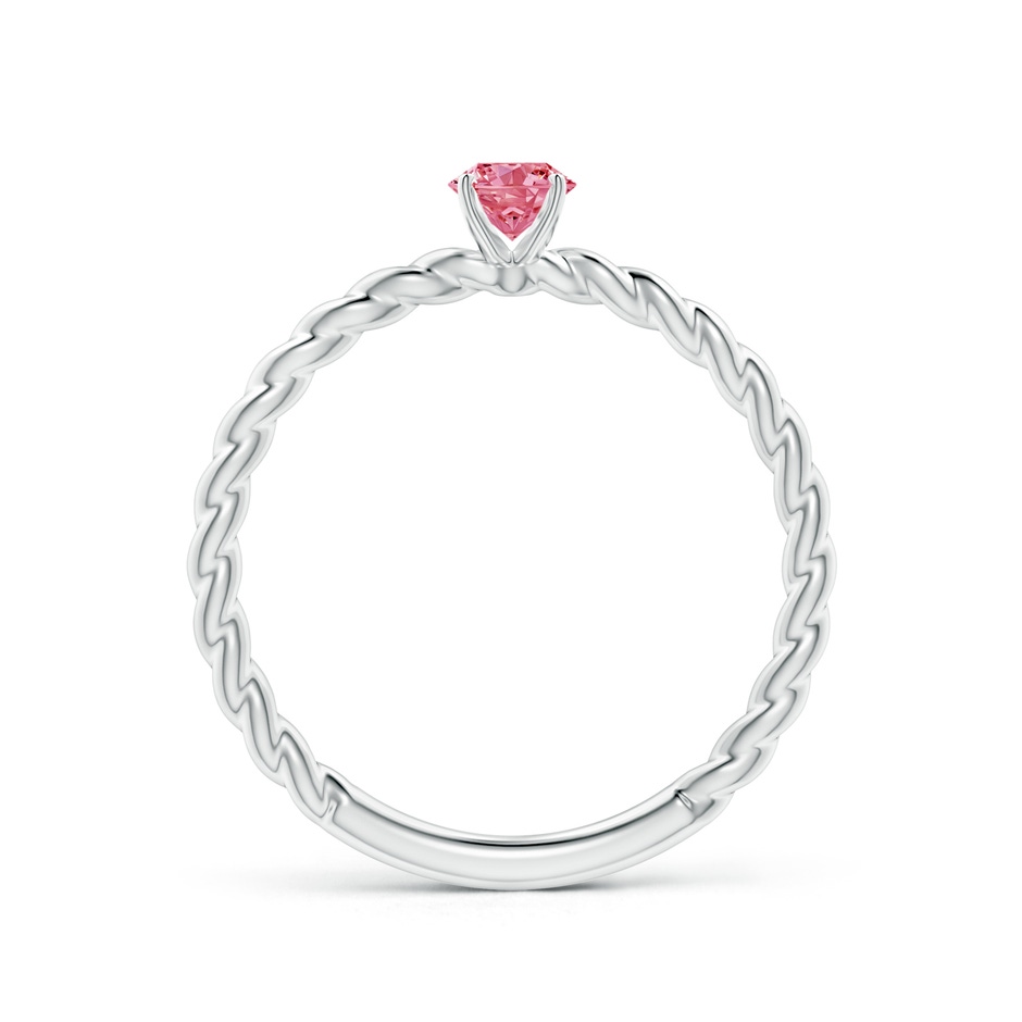 4.1mm AAAA Twisted Shank Round Fancy Intense Pink Diamond Solitaire Engagement Ring in P950 Platinum side 199