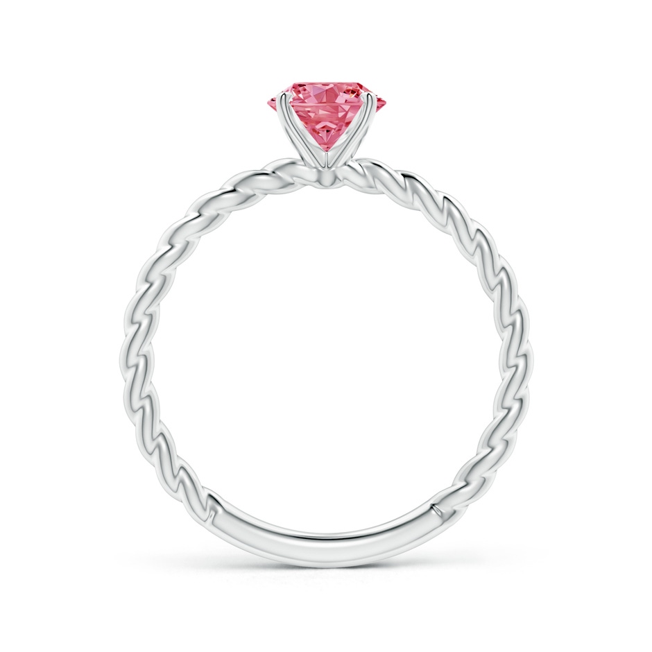 5.9mm AAAA Twisted Shank Round Fancy Intense Pink Diamond Solitaire Engagement Ring in White Gold side 199