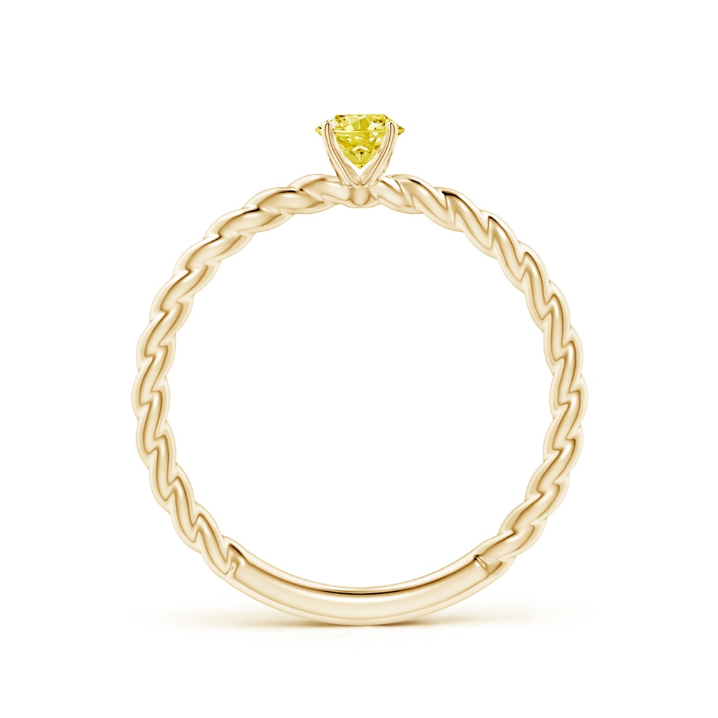 4.1mm AAAA Twisted Shank Round Fancy Intense Yellow Diamond Solitaire Engagement Ring in Yellow Gold - side 199