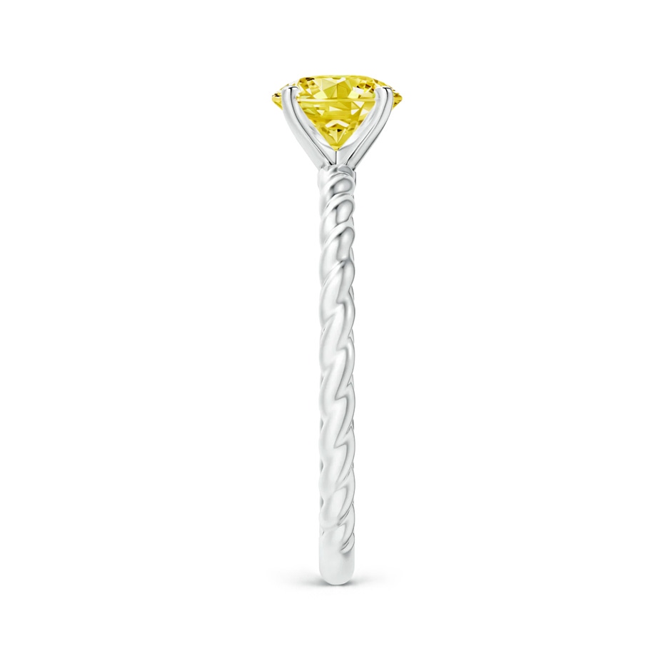 6.4mm AAAA Twisted Shank Round Fancy Intense Yellow Diamond Solitaire Engagement Ring in P950 Platinum side 299