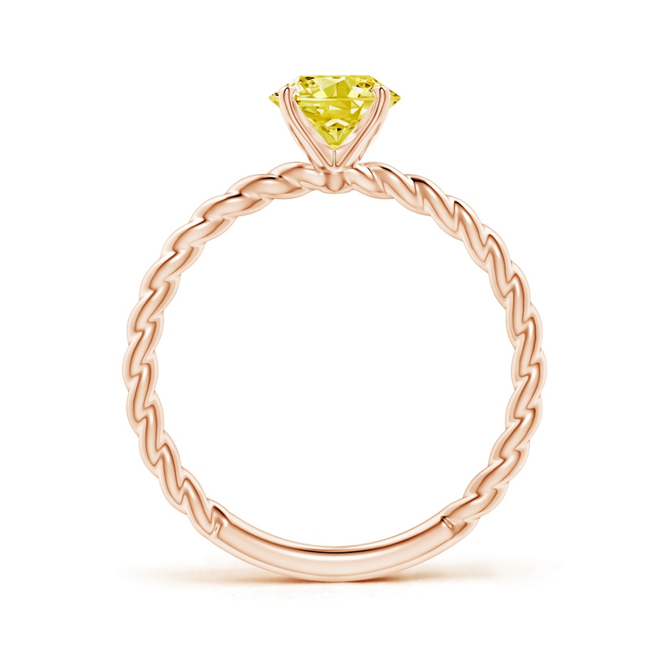 6.4mm AAAA Twisted Shank Round Fancy Intense Yellow Diamond Solitaire Engagement Ring in Rose Gold side 199