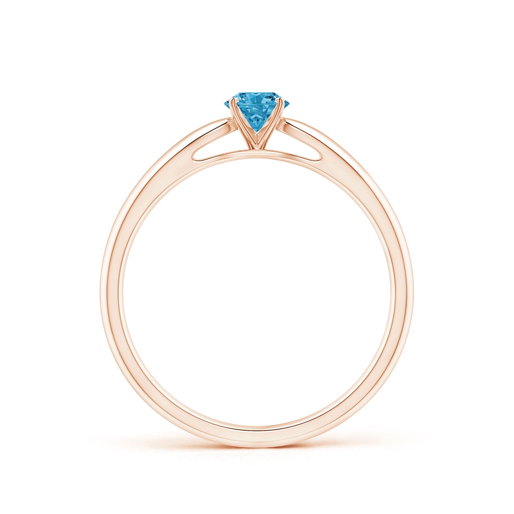 4.1mm AAAA Classic Solitaire Fancy Intense Blue Diamond Rounded Cathedral Engagement Ring in Rose Gold - side 199