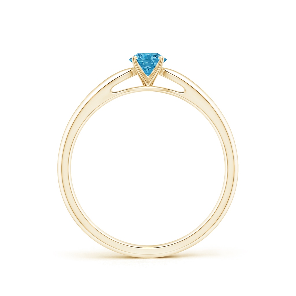 4.1mm AAAA Classic Solitaire Fancy Intense Blue Diamond Rounded Cathedral Engagement Ring in Yellow Gold - side 199
