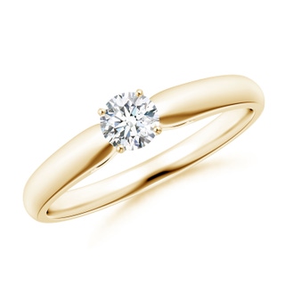 4.1mm GVS2 Classic Solitaire Diamond Rounded Cathedral Engagement Ring in Yellow Gold