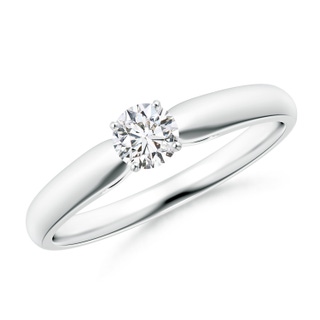 4.1mm HSI2 Classic Solitaire Diamond Rounded Cathedral Engagement Ring in White Gold
