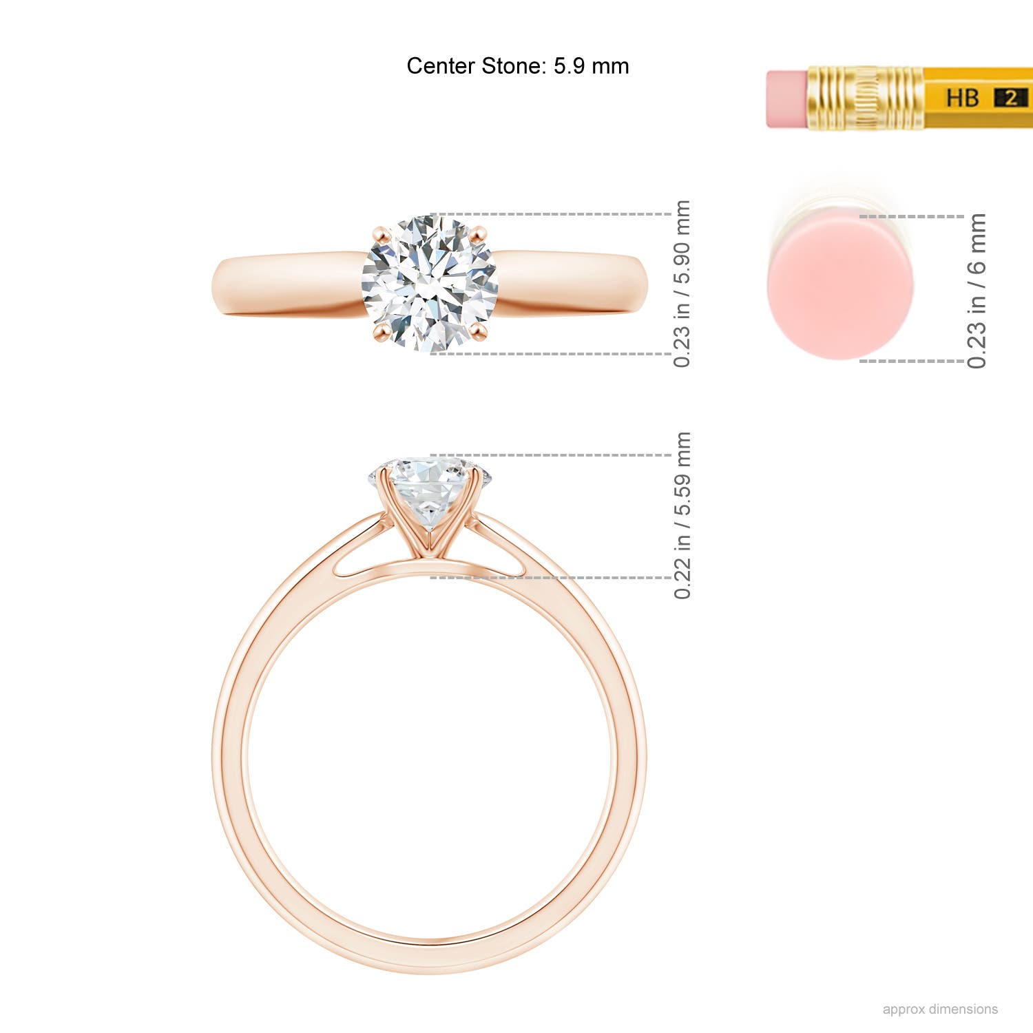 F-G, VS / 0.75 CT / 14 KT Rose Gold