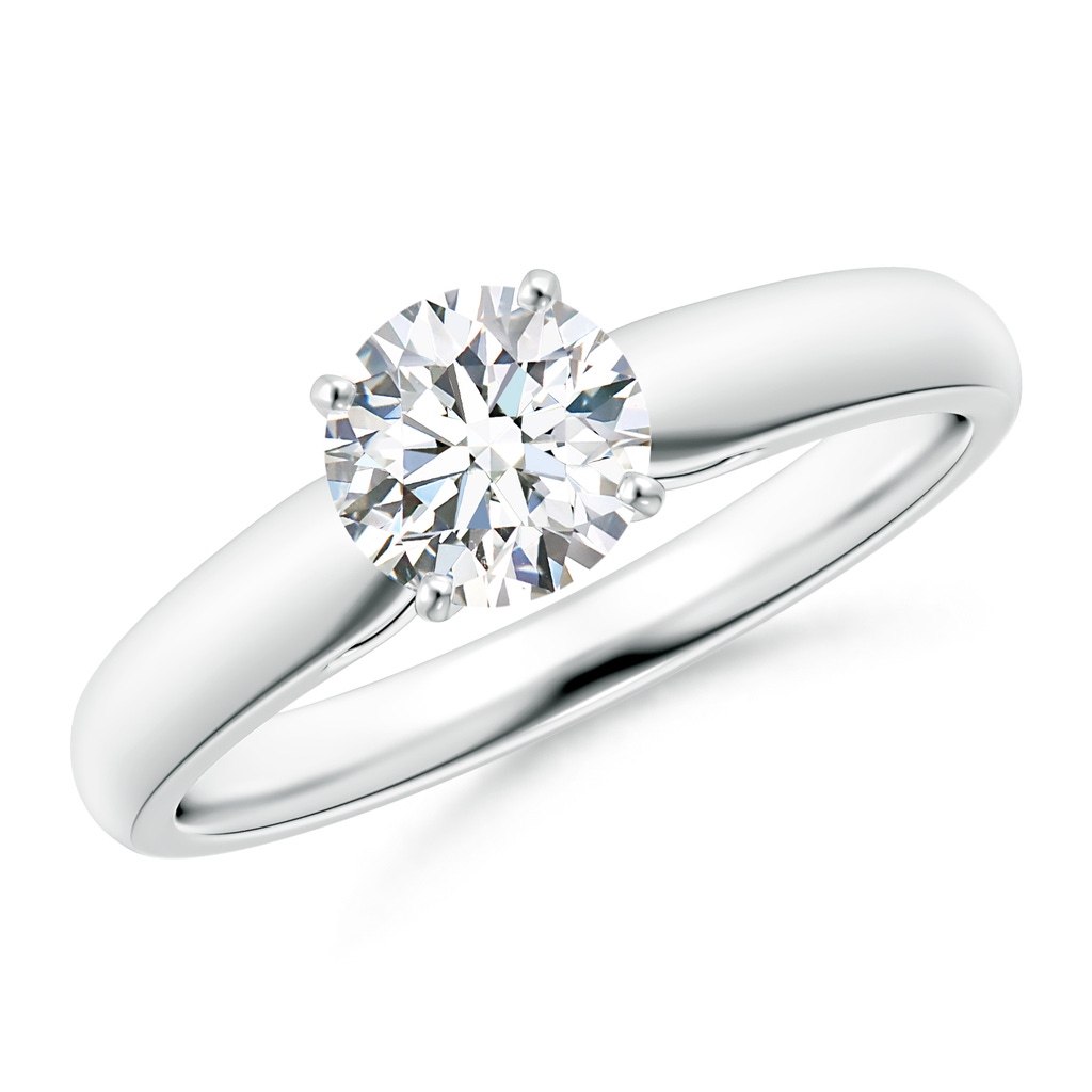 5.9mm GVS2 Classic Solitaire Diamond Rounded Cathedral Engagement Ring in White Gold