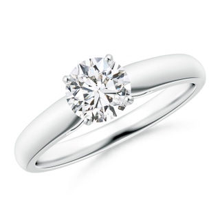 5.9mm HSI2 Classic Solitaire Diamond Rounded Cathedral Engagement Ring in White Gold
