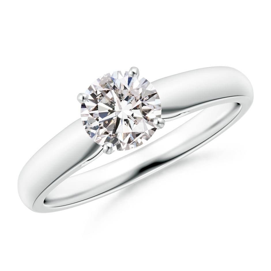 5.9mm IJI1I2 Classic Solitaire Diamond Rounded Cathedral Engagement Ring in White Gold 