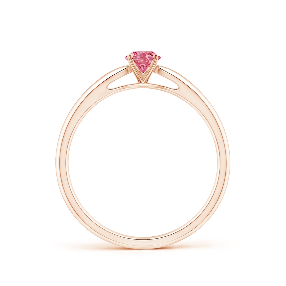 4.1mm AAAA Classic Solitaire Fancy Intense Pink Diamond Rounded Cathedral Engagement Ring in Rose Gold side 199