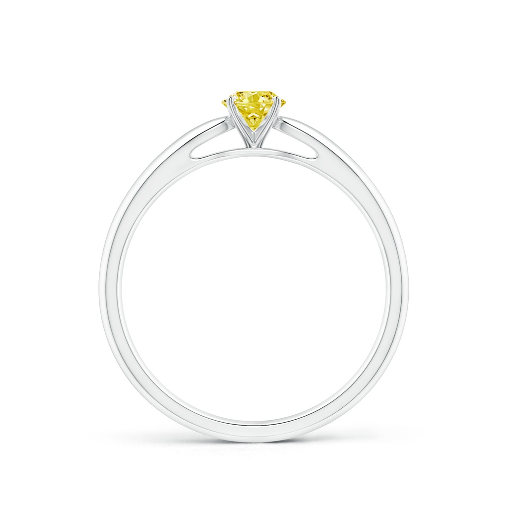 4.1mm AAAA Classic Solitaire Fancy Intense Yellow Diamond Rounded Cathedral Engagement Ring in P950 Platinum - side 199
