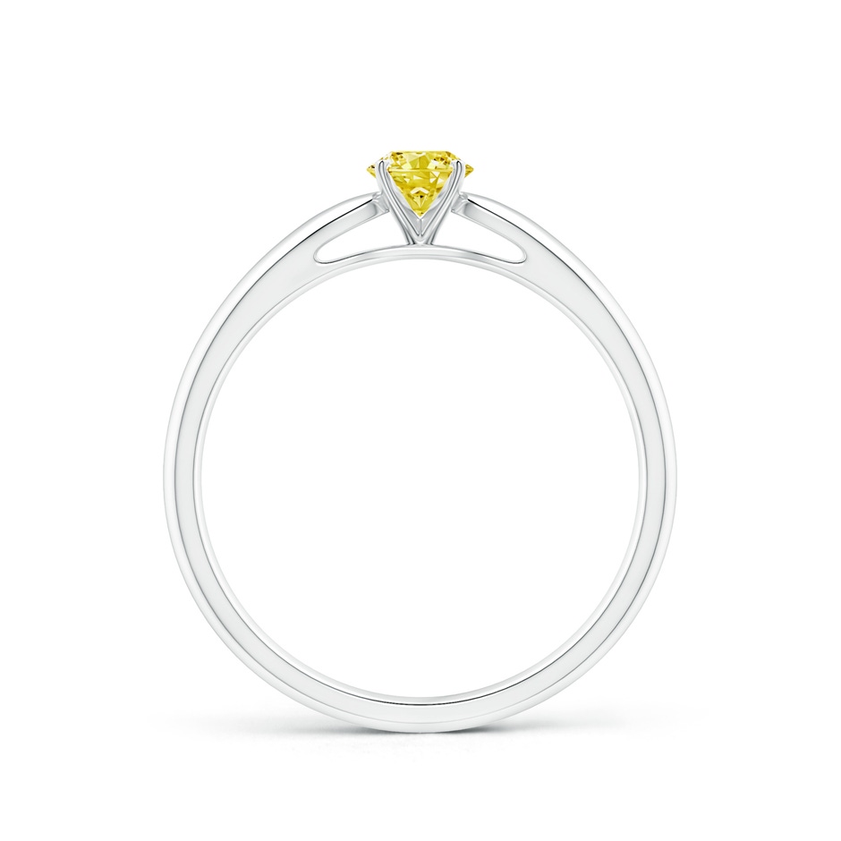 4.1mm AAAA Classic Solitaire Fancy Intense Yellow Diamond Rounded Cathedral Engagement Ring in P950 Platinum side 199