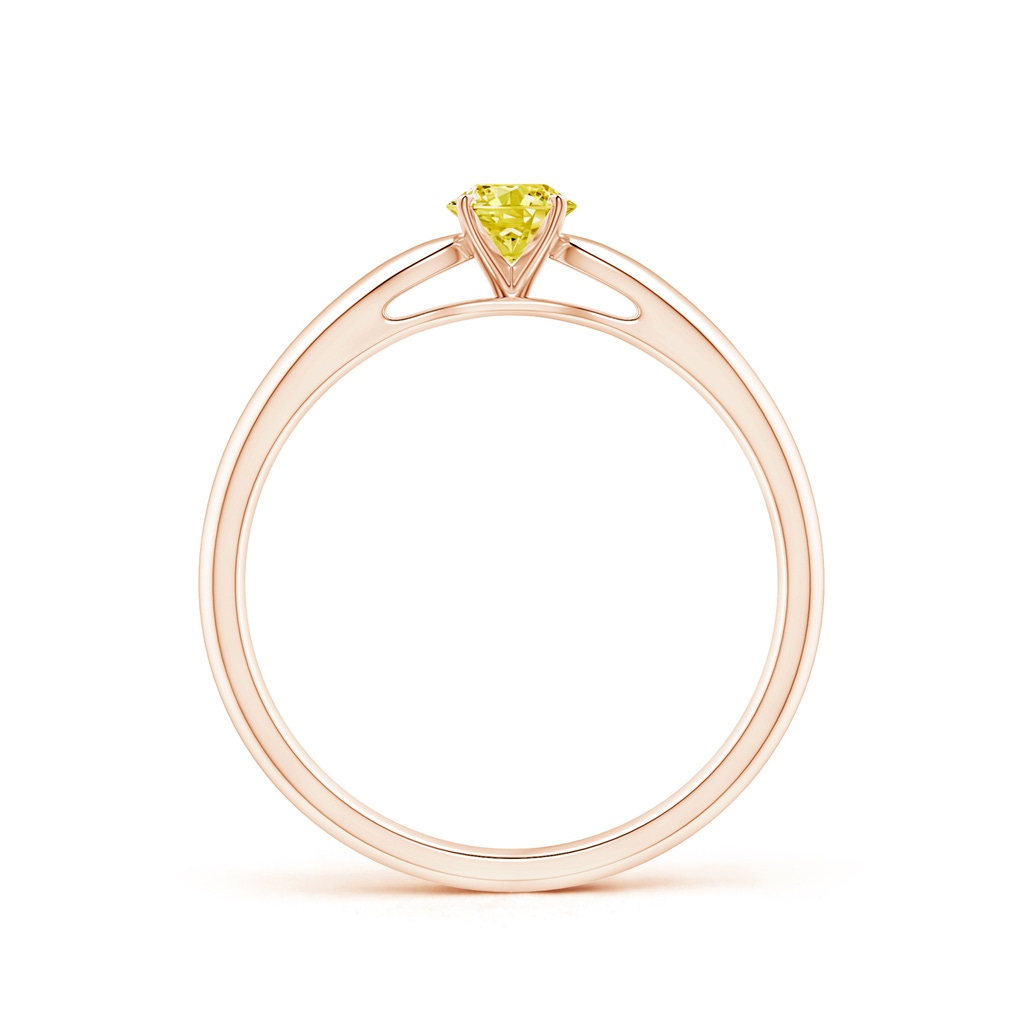 4.1mm AAAA Classic Solitaire Fancy Intense Yellow Diamond Rounded Cathedral Engagement Ring in Rose Gold - side 199