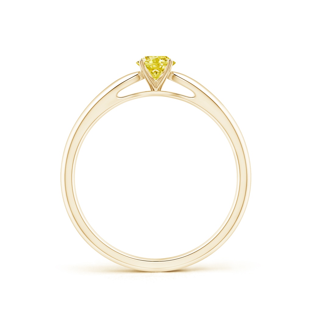 4.1mm AAAA Classic Solitaire Fancy Intense Yellow Diamond Rounded Cathedral Engagement Ring in Yellow Gold - side 199