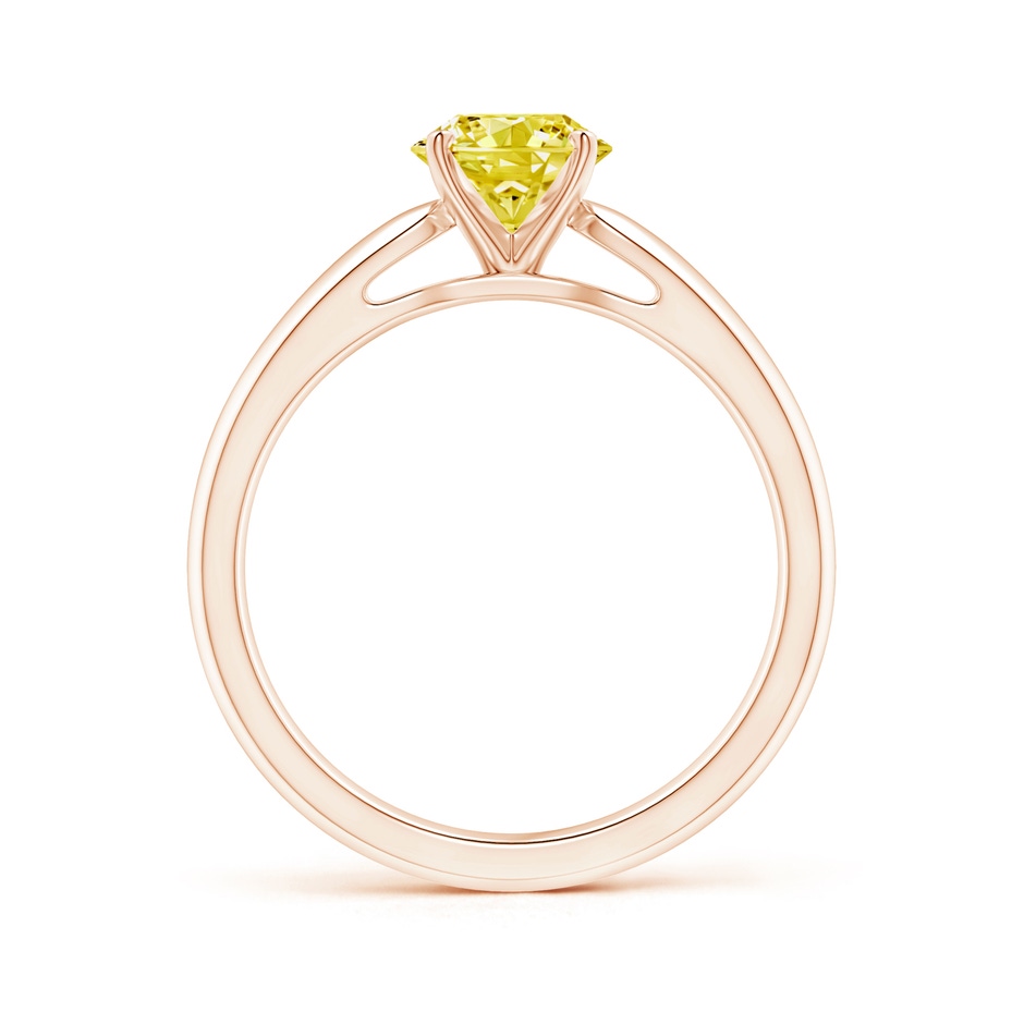 6.4mm AAAA Classic Solitaire Fancy Intense Yellow Diamond Rounded Cathedral Engagement Ring in Rose Gold side 199