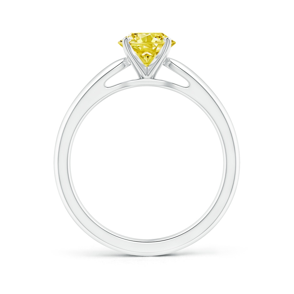 6.4mm AAAA Classic Solitaire Fancy Intense Yellow Diamond Rounded Cathedral Engagement Ring in White Gold side 199