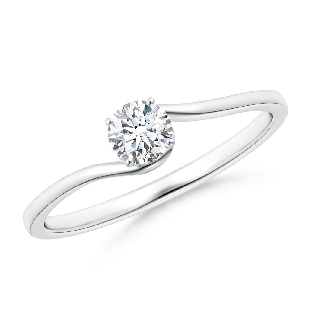 4.1mm GVS2 Classic Solitaire Round Diamond Bypass Engagement Ring in P950 Platinum