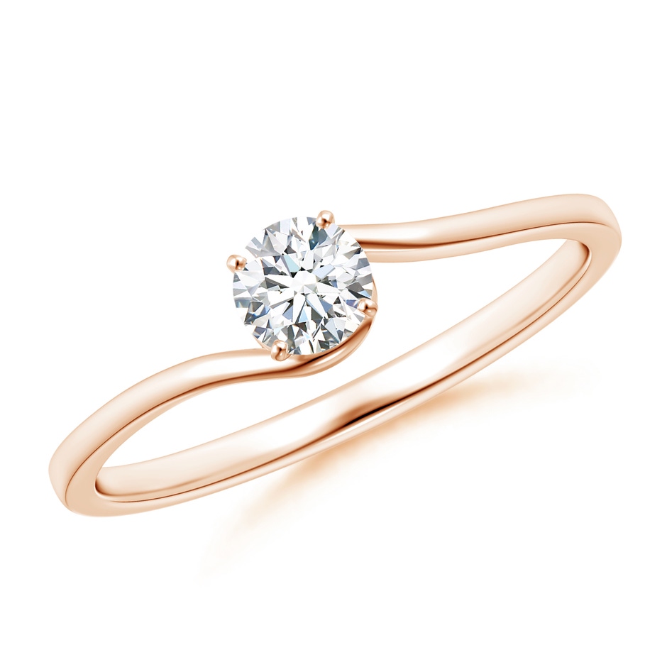 4.1mm GVS2 Classic Solitaire Round Diamond Bypass Engagement Ring in Rose Gold 