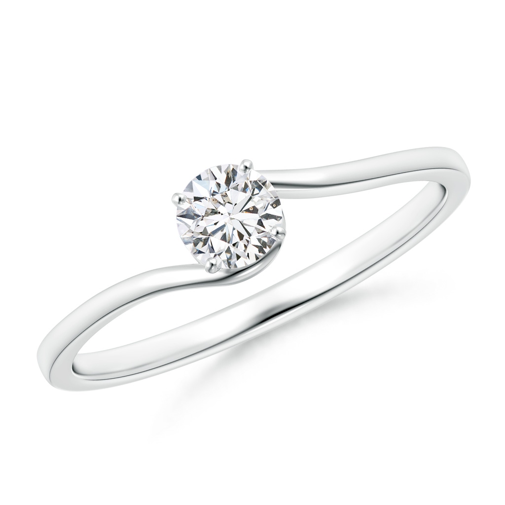 4.1mm HSI2 Classic Solitaire Round Diamond Bypass Engagement Ring in White Gold