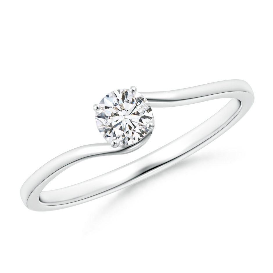 4.1mm HSI2 Classic Solitaire Round Diamond Bypass Engagement Ring in White Gold 