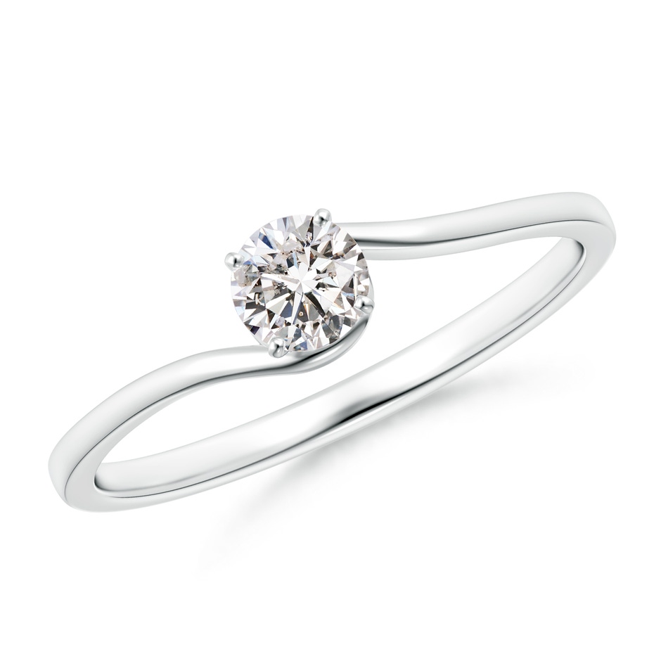 4.1mm IJI1I2 Classic Solitaire Round Diamond Bypass Engagement Ring in White Gold 
