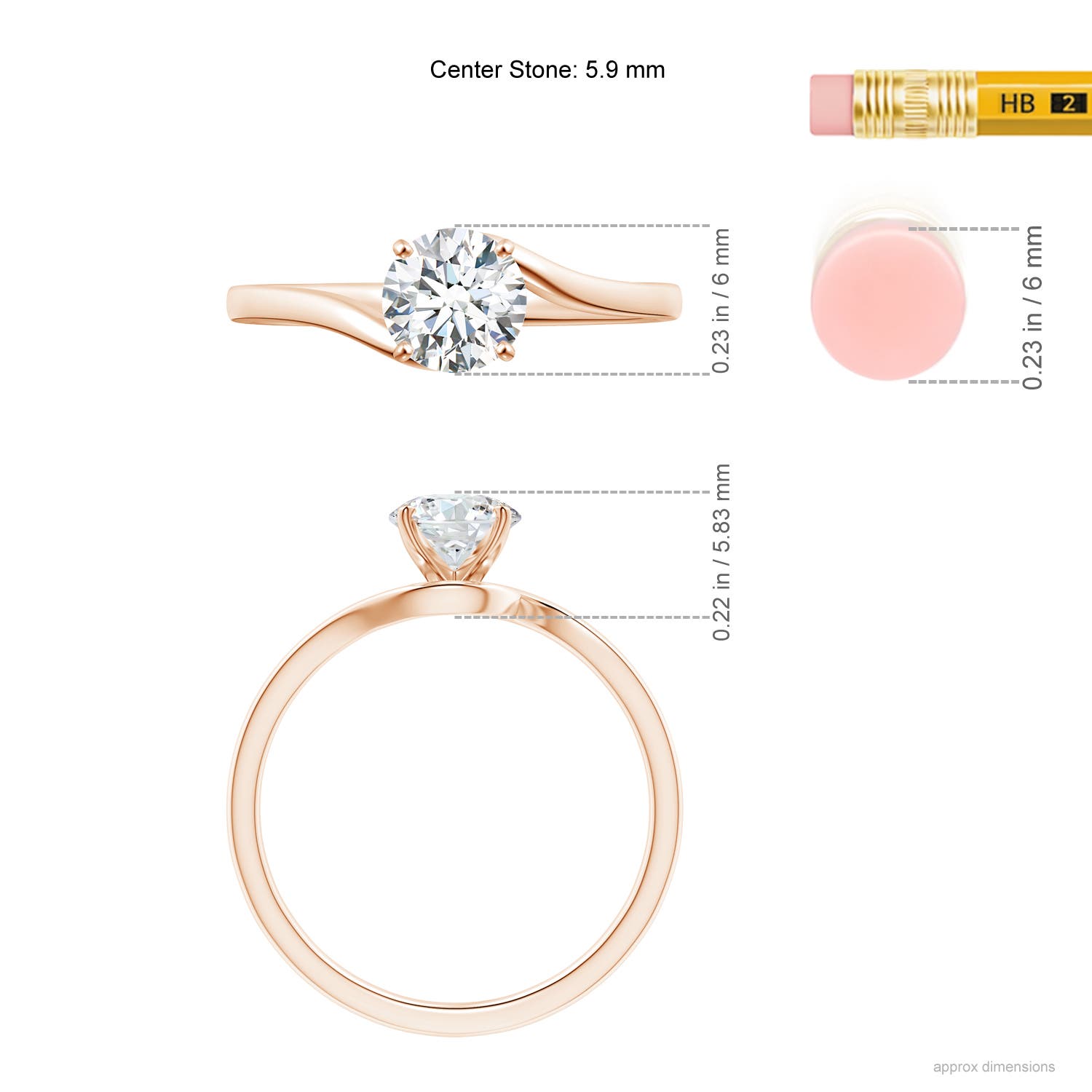 F-G, VS / 0.75 CT / 14 KT Rose Gold