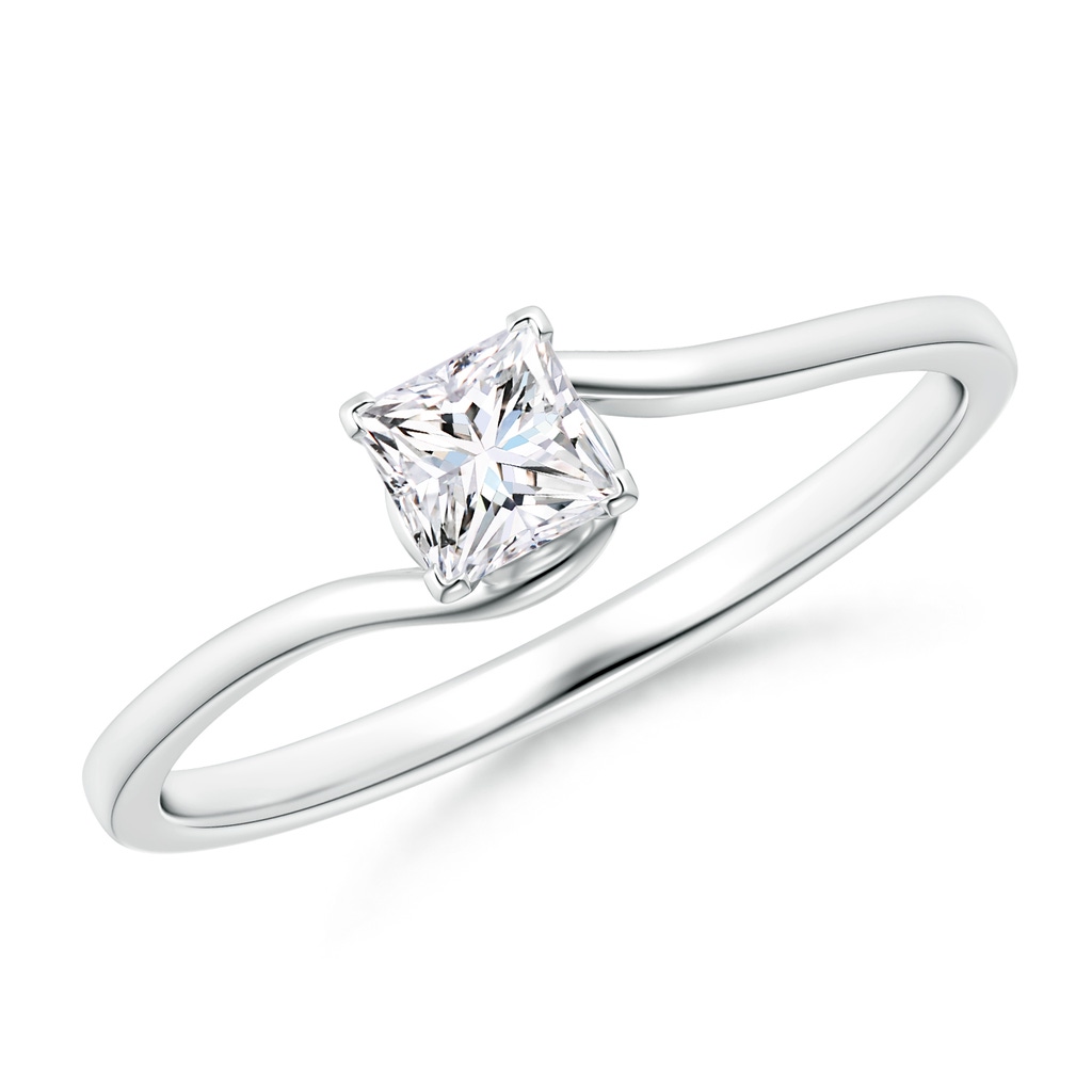 3.5mm GVS2 Classic Solitaire Princess-Cut Diamond Bypass Engagement Ring in P950 Platinum