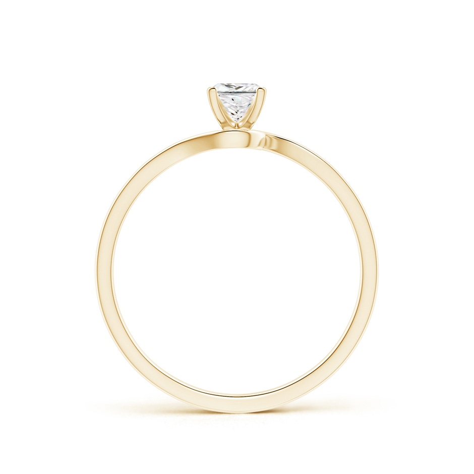 3.5mm GVS2 Classic Solitaire Princess-Cut Diamond Bypass Engagement Ring in Yellow Gold side-1