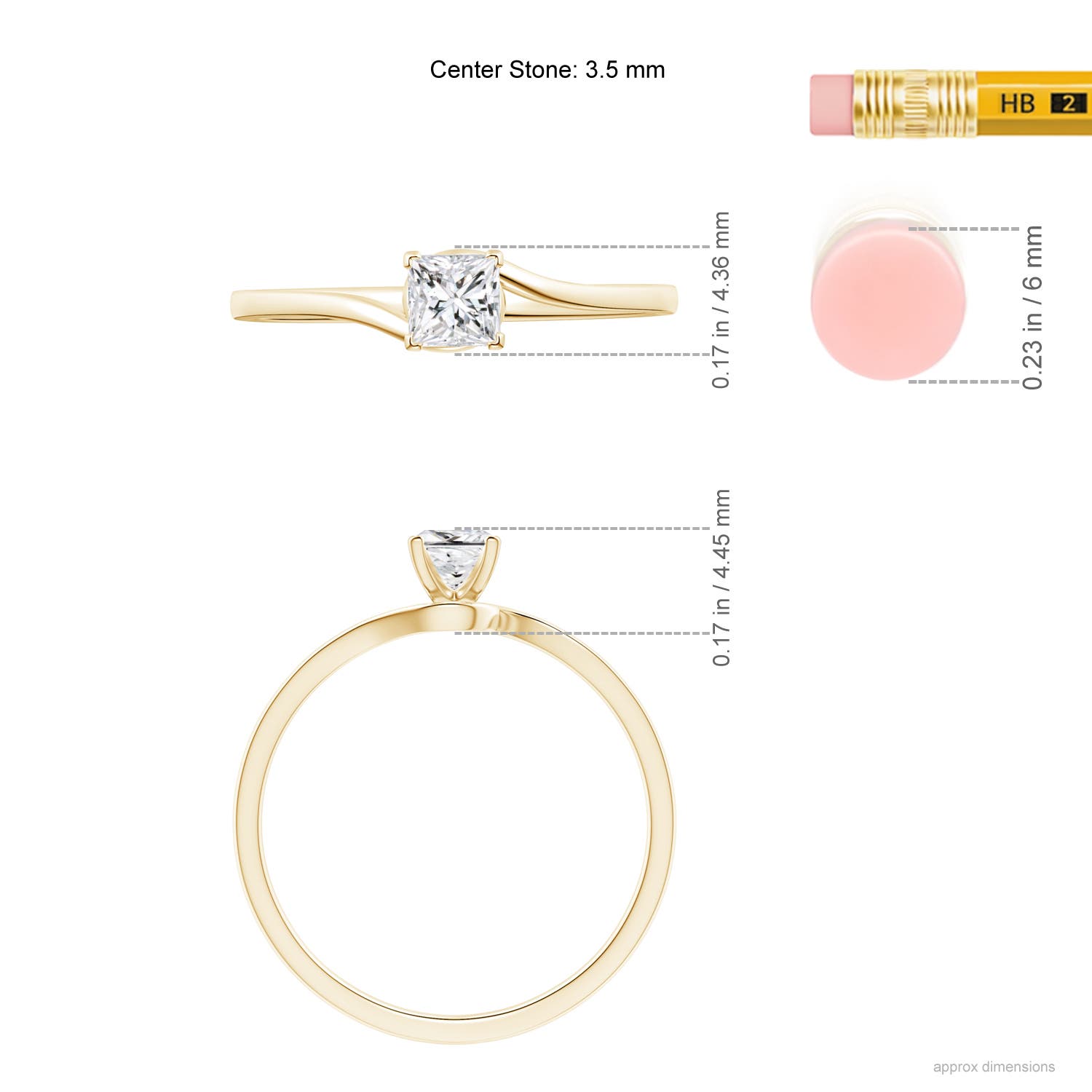 H, SI2 / 0.25 CT / 14 KT Yellow Gold