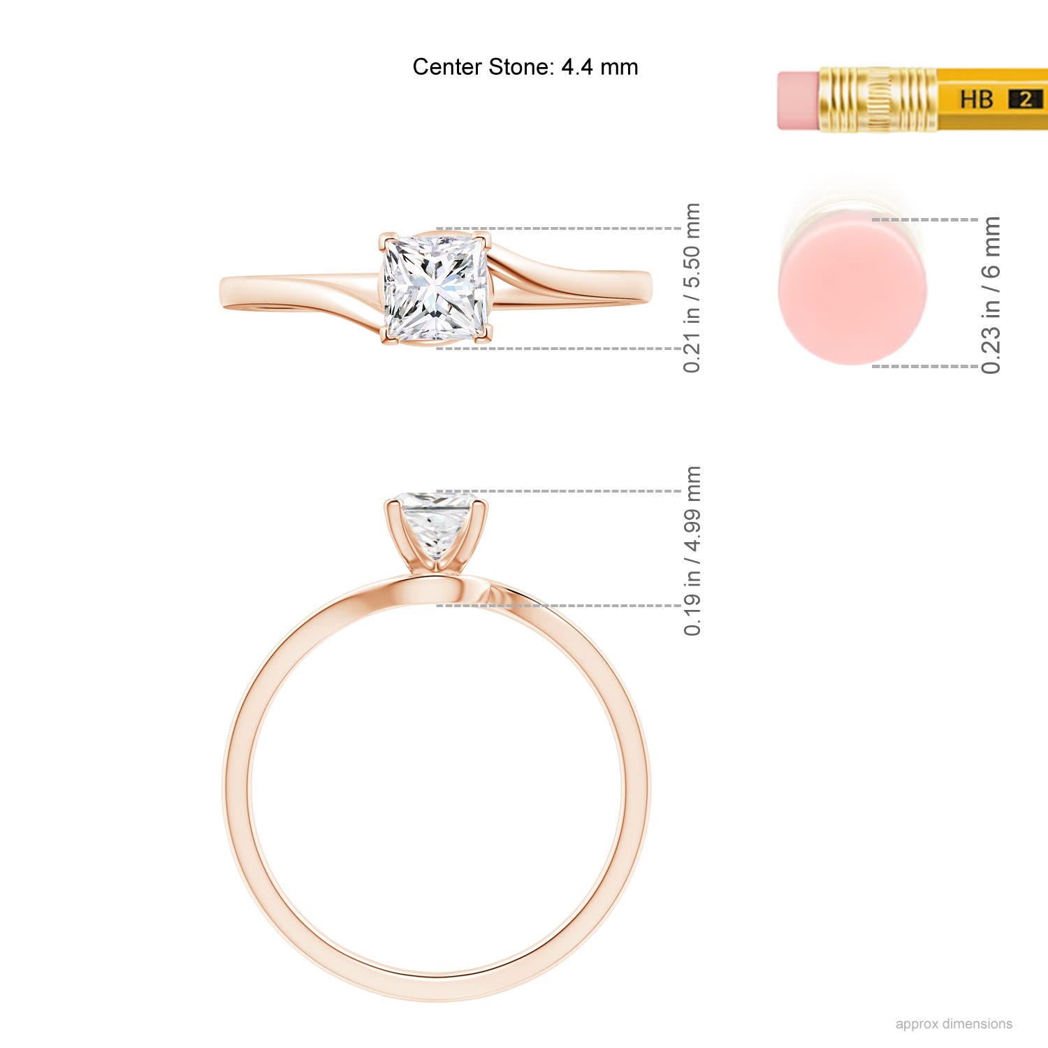 G, VS2 / 0.5 CT / 14 KT Rose Gold