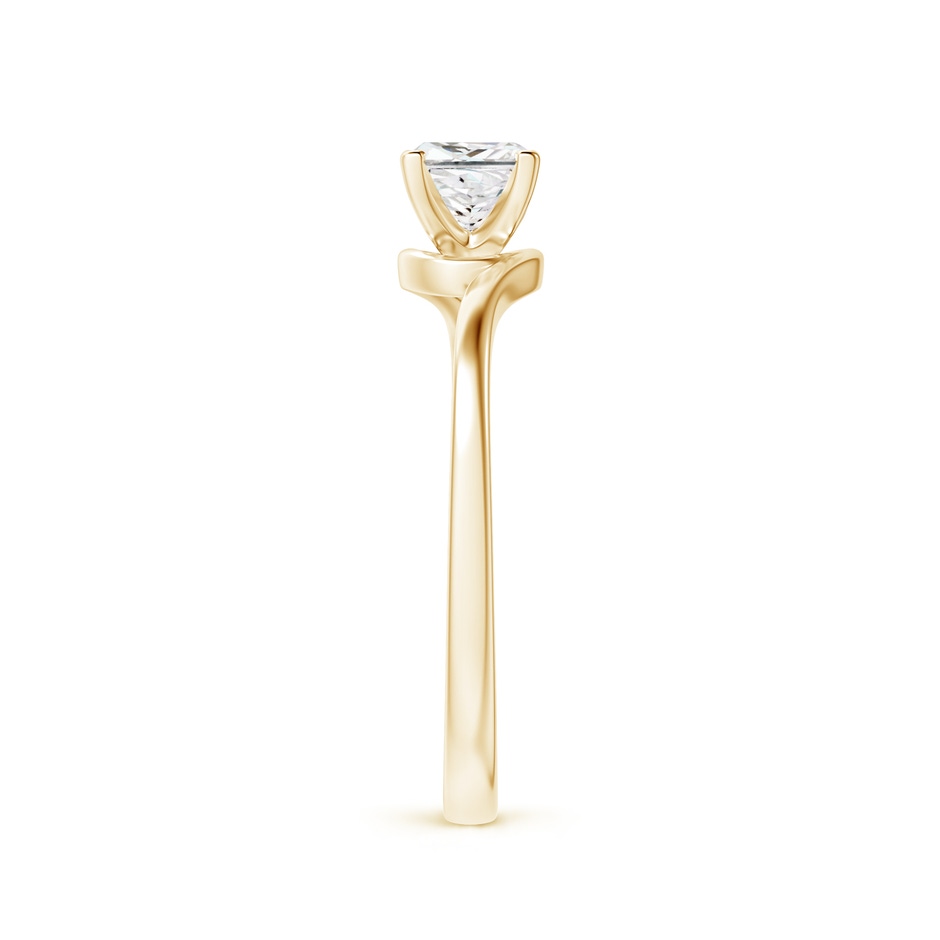 4.4mm GVS2 Classic Solitaire Princess-Cut Diamond Bypass Engagement Ring in Yellow Gold side-2