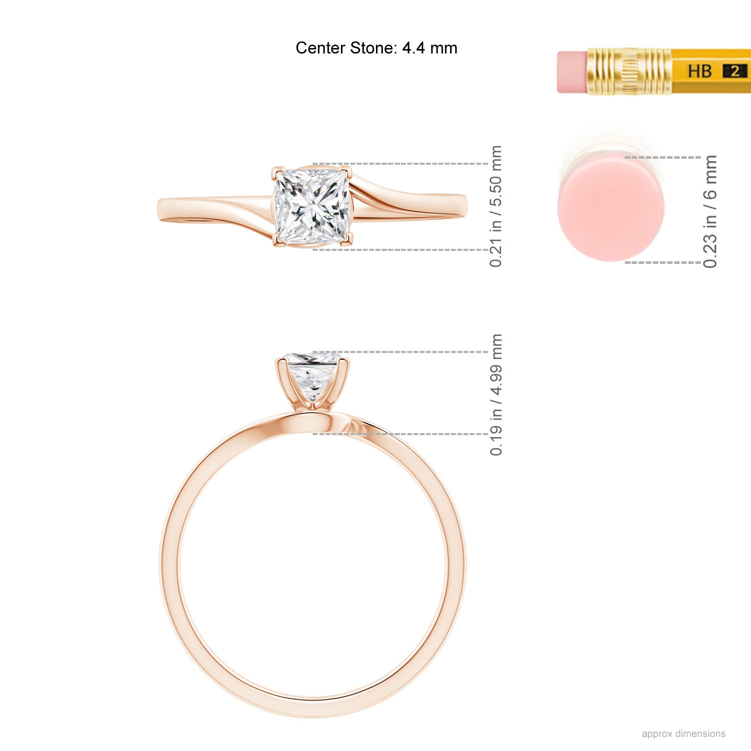 H, SI2 / 0.5 CT / 14 KT Rose Gold