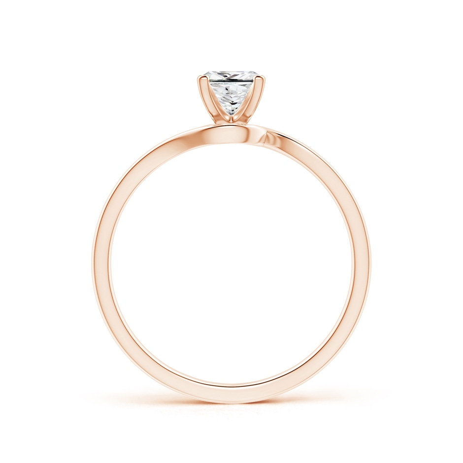 4.4mm IJI1I2 Classic Solitaire Princess-Cut Diamond Bypass Engagement Ring in Rose Gold side-1