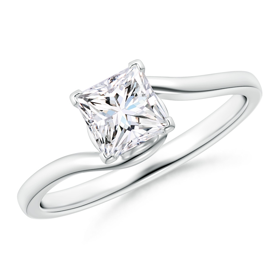 5.1mm GVS2 Classic Solitaire Princess-Cut Diamond Bypass Engagement Ring in P950 Platinum 
