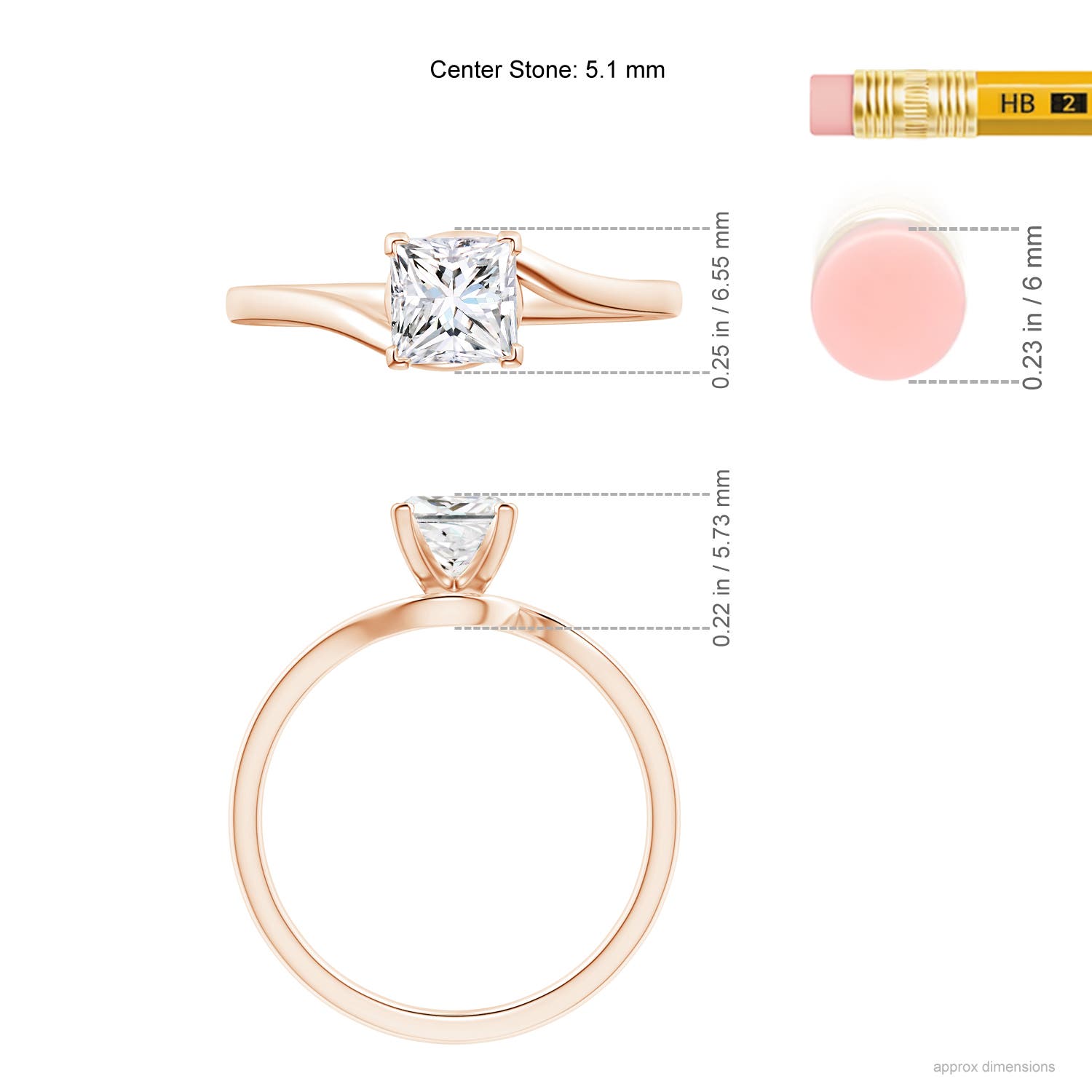 G, VS2 / 0.75 CT / 14 KT Rose Gold