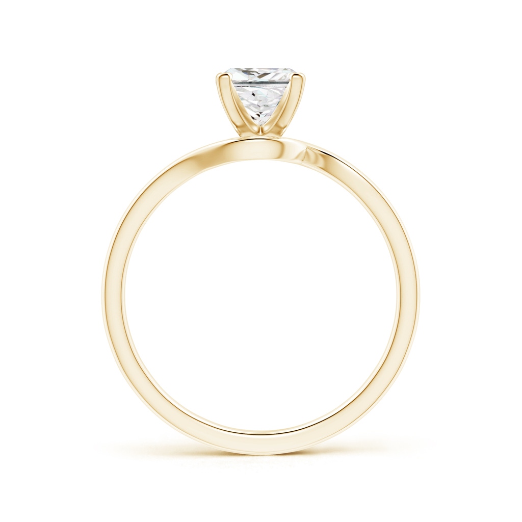 5.1mm GVS2 Classic Solitaire Princess-Cut Diamond Bypass Engagement Ring in Yellow Gold Side-1
