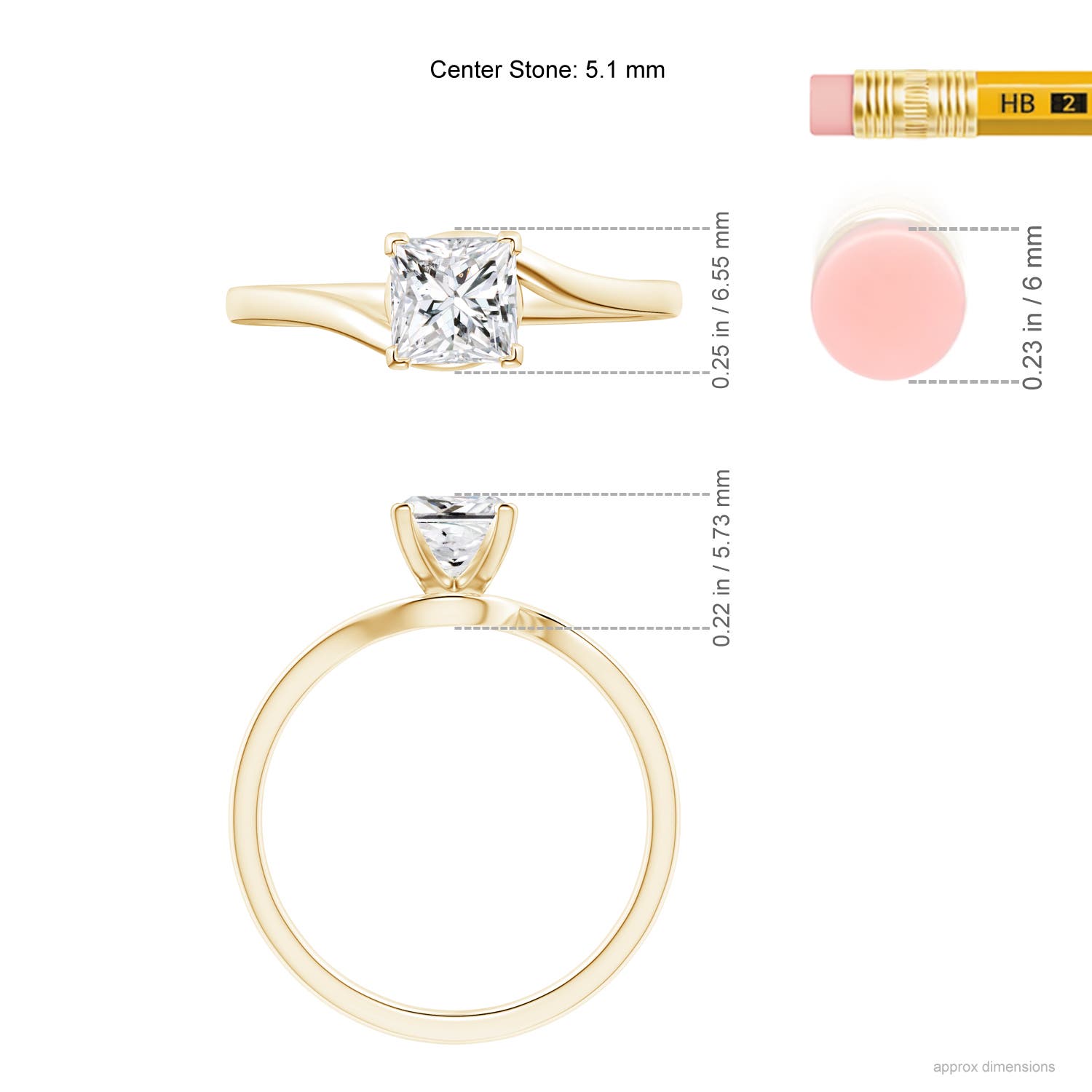 H, SI2 / 0.75 CT / 14 KT Yellow Gold