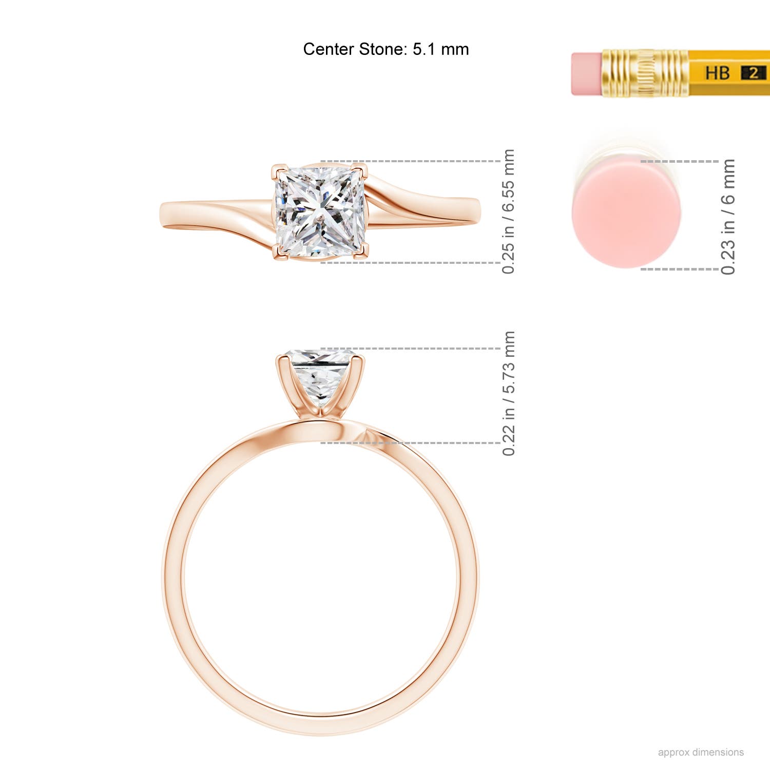 I-J, I1-I2 / 0.75 CT / 14 KT Rose Gold