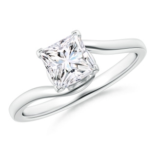 5.5mm GVS2 Classic Solitaire Princess-Cut Diamond Bypass Engagement Ring in P950 Platinum