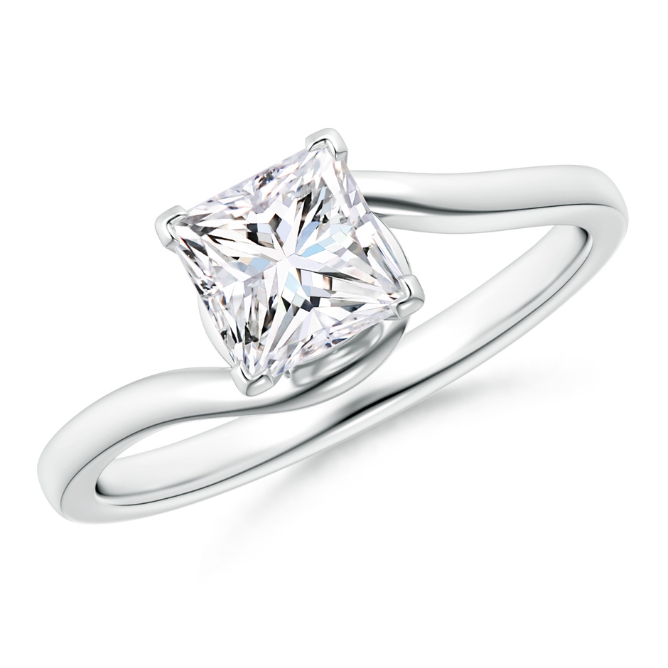 5.5mm GVS2 Classic Solitaire Princess-Cut Diamond Bypass Engagement Ring in P950 Platinum 