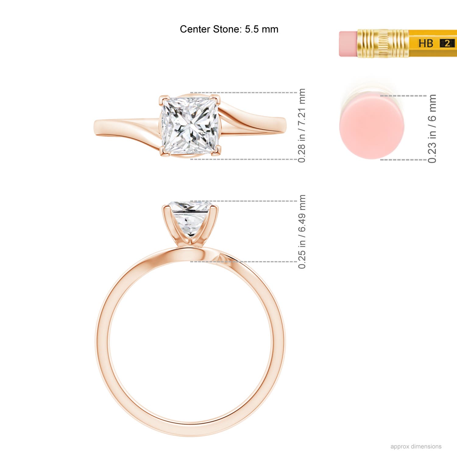 H, SI2 / 1.05 CT / 14 KT Rose Gold