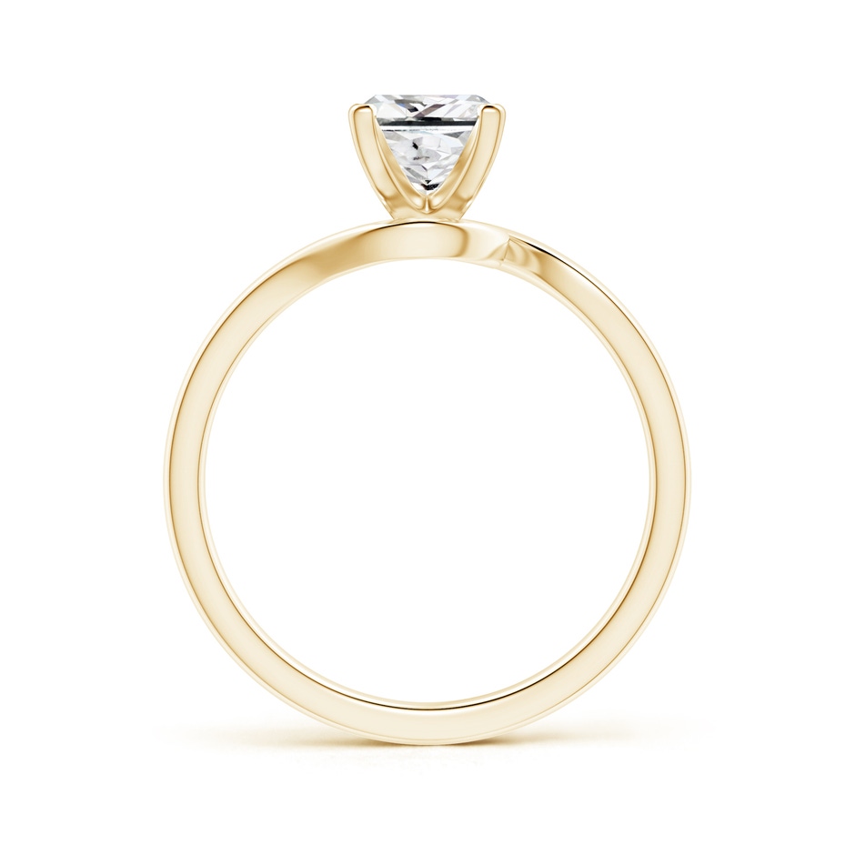 5.5mm IJI1I2 Classic Solitaire Princess-Cut Diamond Bypass Engagement Ring in Yellow Gold side-1