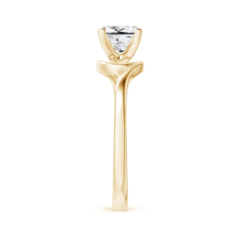 5.5mm IJI1I2 Classic Solitaire Princess-Cut Diamond Bypass Engagement Ring in Yellow Gold side-2