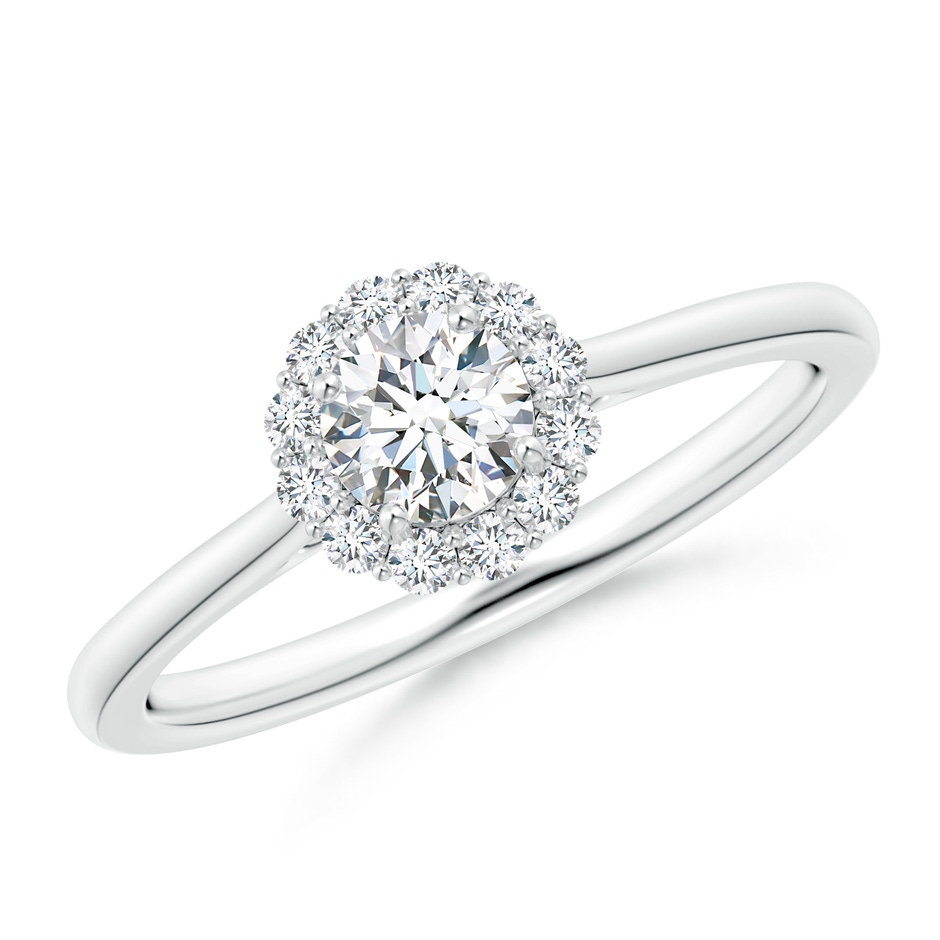 4.5mm GVS2 Classic Round Diamond Scalloped Halo Ring in P950 Platinum 